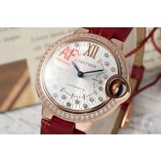 까르띠에 발롱블루 33mm 스테인리스 스틸 시계 001-171143