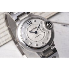 까르띠에 발롱블루 33mm 스테인리스 스틸 시계 001-171241