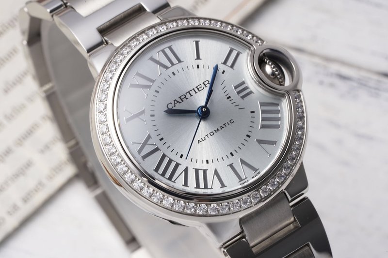 까르띠에 발롱블루 33mm 스테인리스 스틸 시계 001-171242