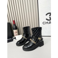 샤넬 가을 겨울 소 양모 니트 앵클 부츠 001-171470