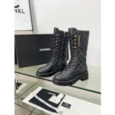 샤넬 클래식 퀼팅 두꺼운 굽 앵클부츠 001-171490