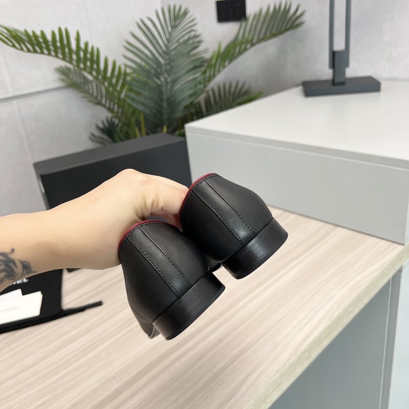 샤넬풍 빈티지 라운드 토 로퍼 슈즈 001-171507