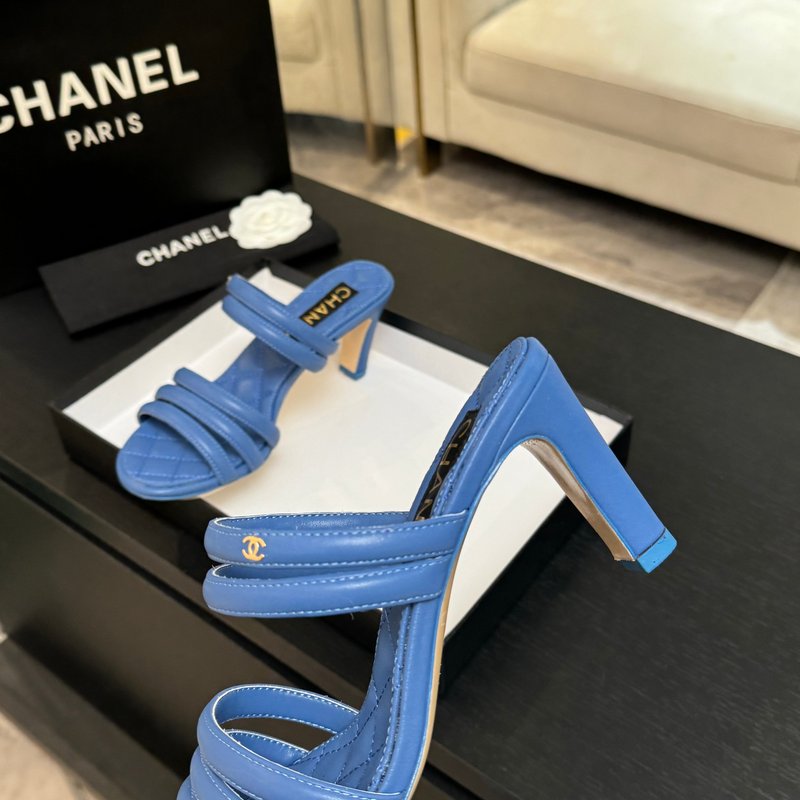 샤넬 스타일 더블 C 스트랩 힐 샌들 001-171521