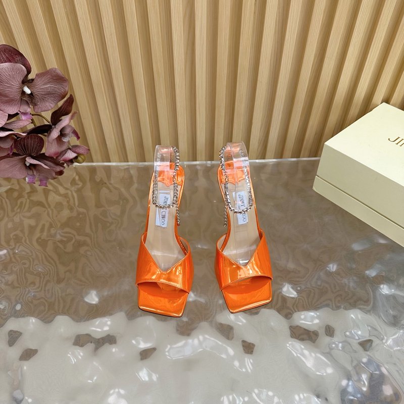 지미추 미러 에나멜 포인트 힐 샌들 001-171696