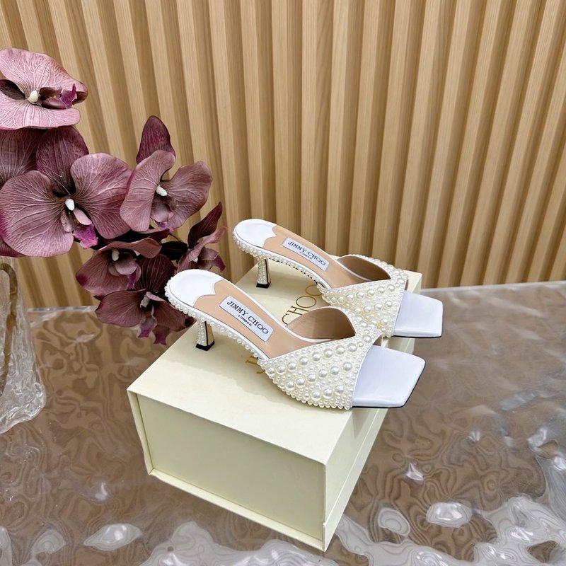 지미추 다이아몬드 진주 하이힐 샌들 001-171770