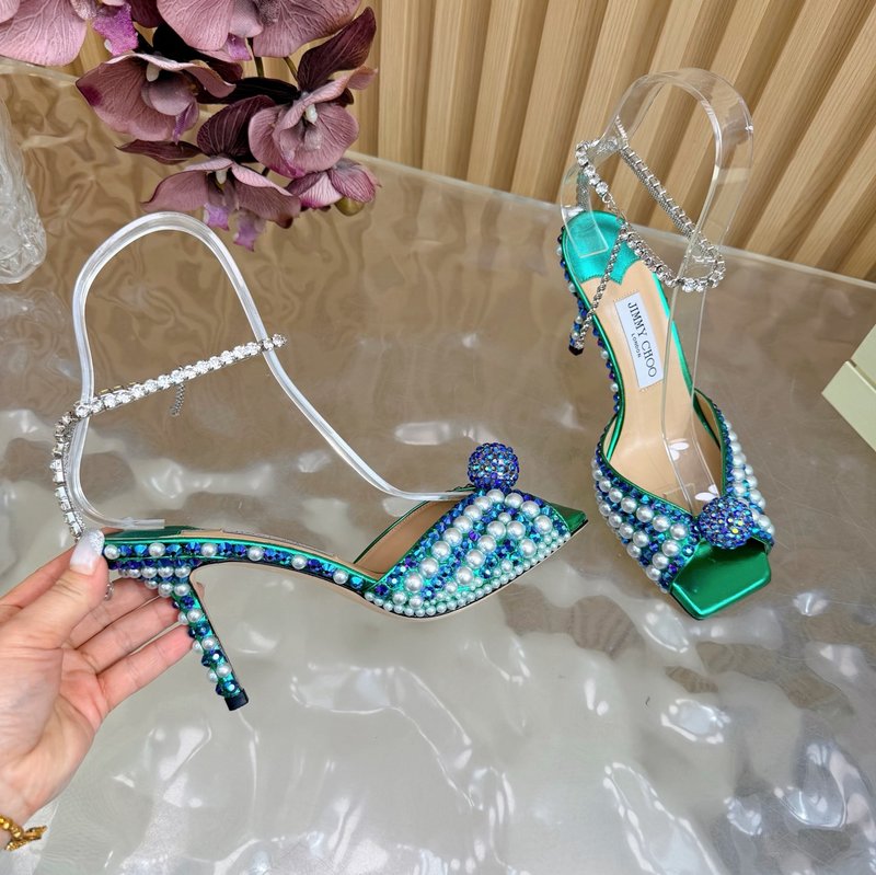 지미추 진주 스팽글 뾰족구두 힐 샌들 001-171803