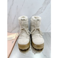 미우미우 로고 나일론 개버딘 두꺼운 밑창 스노우 부츠 001-171908