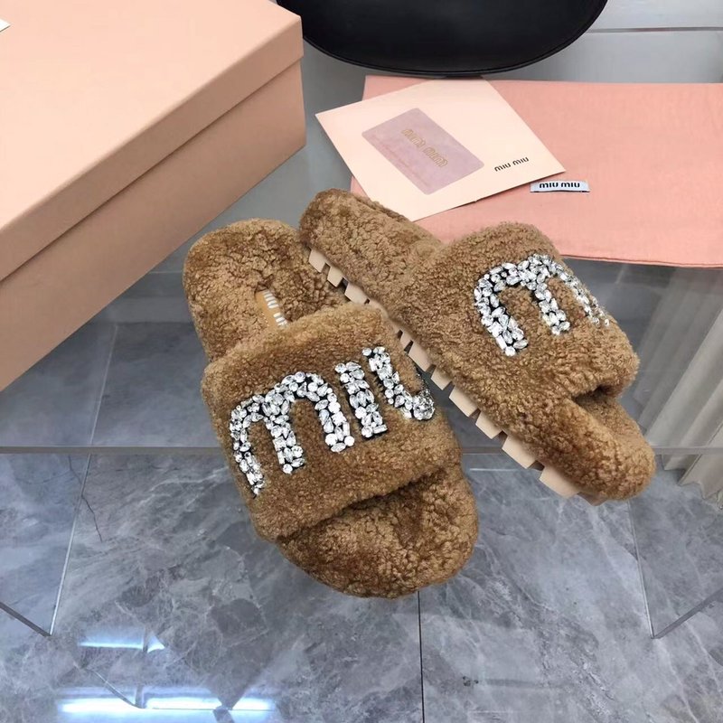 미우미우 뉴钻扣 퍼 슬리퍼 001-171922