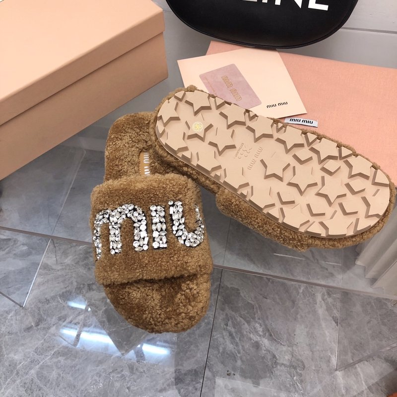 미우미우 뉴钻扣 퍼 슬리퍼 001-171922