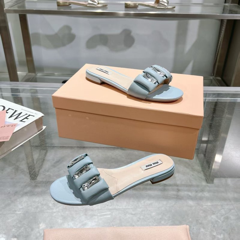 미우미우 스프링 썸머 다이아몬드 원스트랩 슬리퍼 001-171969