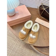 미우미우 프린지 퍼 로퍼 숏 부츠 001-172084