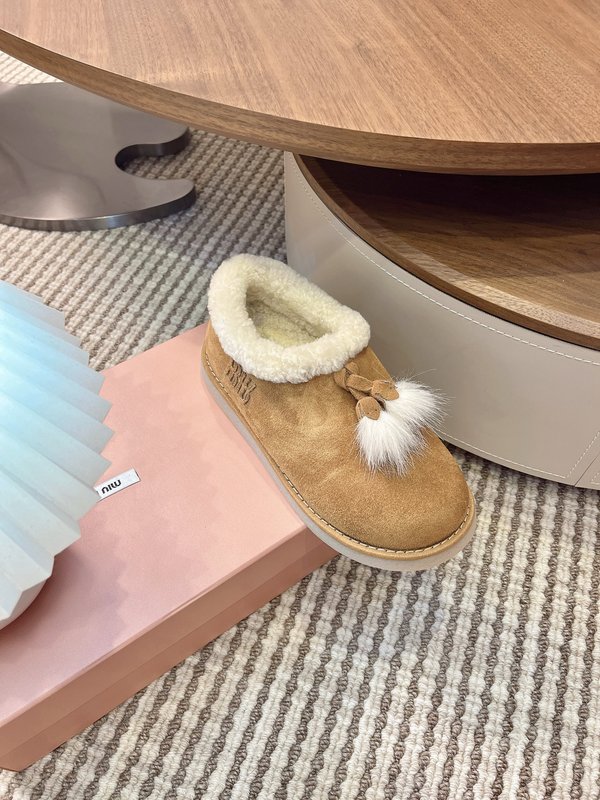 미우미우 프린지 퍼 로퍼 숏 부츠 001-172084