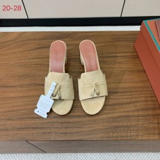 스웨이드 미들힐 가죽 슬리퍼 001-172095