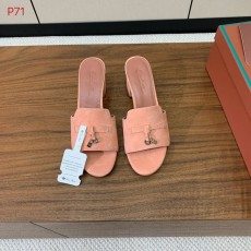 스웨이드 미들힐 레더 슬리퍼 001-172101
