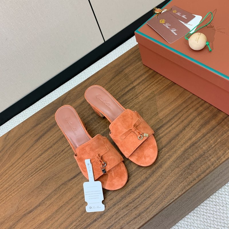 스웨이드 미들힐 레더 슬리퍼 001-172105