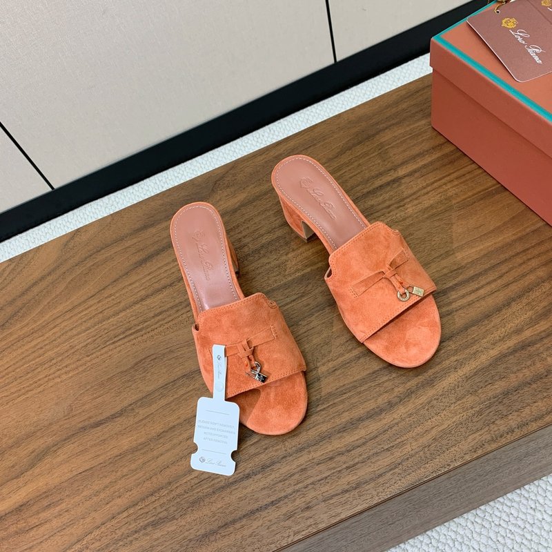 스웨이드 미들힐 레더 슬리퍼 001-172105