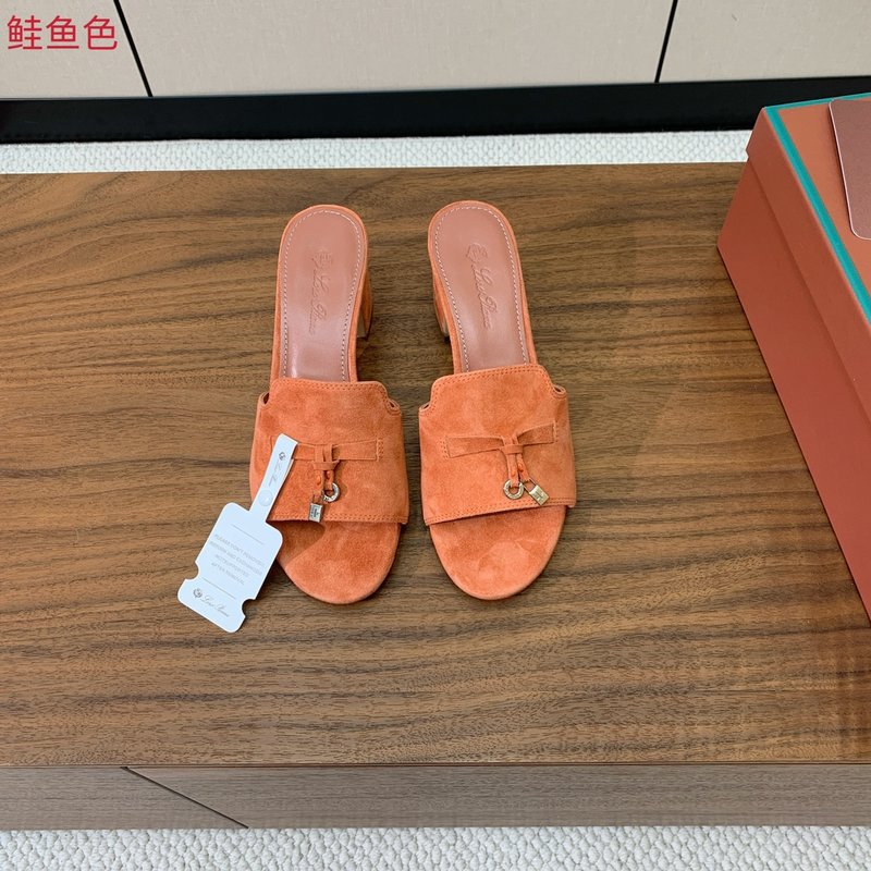 스웨이드 미들힐 레더 슬리퍼 001-172105