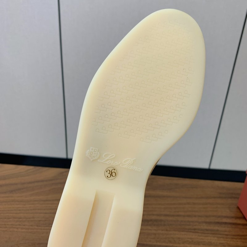 로로피아나 스톤 패턴 컬러 블럭 캐시미어 토슬리퍼 001-172256