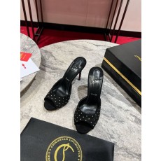 데님 스트라스 장식 하이힐 뮬 001-172655