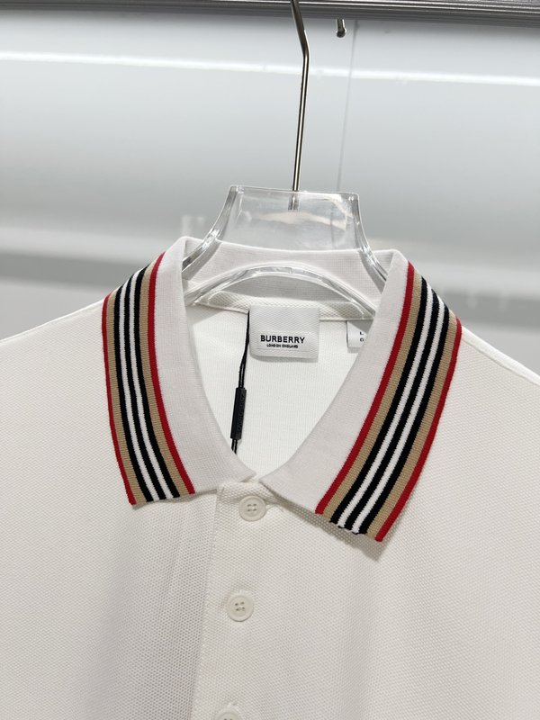 버버리 컬러 블록 스트라이프 자수 폴로 셔츠 001-173097