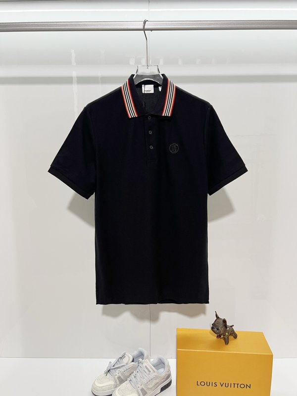 버버리 컬러 블록 스트라이프 자수 폴로 셔츠 001-173099