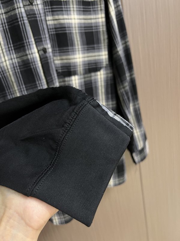 발렌시아가 체크 프린트 가짜 두 벌 셔츠 자켓 001-173271