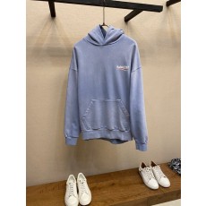 발렌시아가 워싱 블루 로고 후드 티셔츠 001-173275