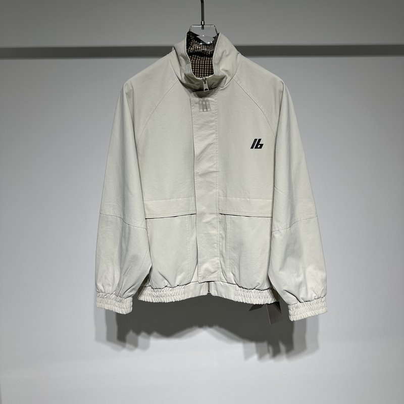 발렌시아가 베이지 체크 리버시블 재킷 001-173288