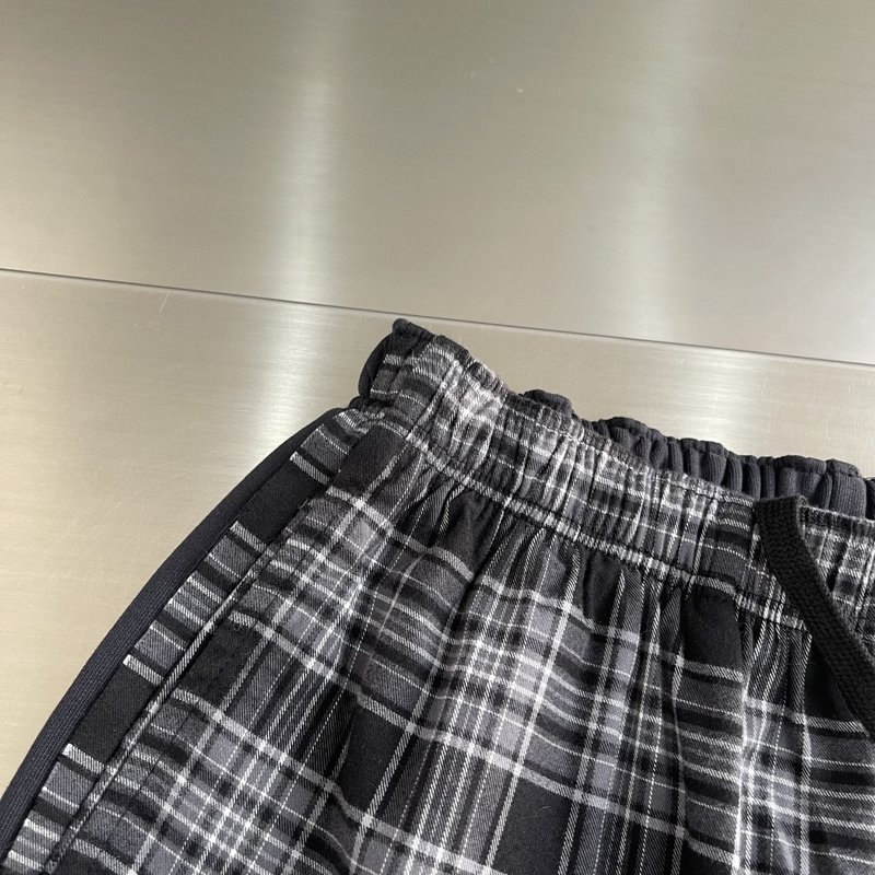발렌시아가 앞뒤 패치워크 체크 팬츠 001-173315