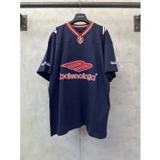 발렌시아가 축구 시리즈 자수 V 넥 긴팔 티셔츠 001-173389