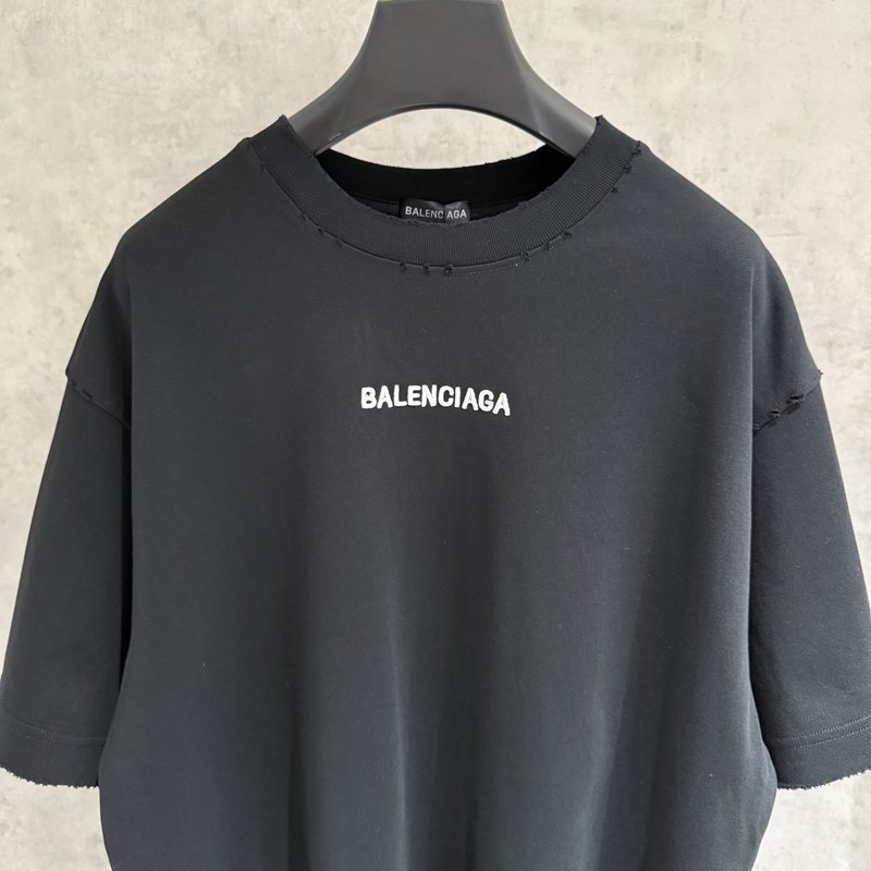 발렌시아가 로고 자수 반팔 티셔츠 001-173390