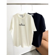 스톤아일랜드 기하학적 라인 로고 여름 반팔 티셔츠 001-173430