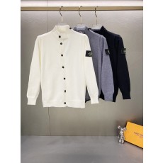 스톤아일랜드 면모 혼방 니트 지퍼 카디건 001-173452