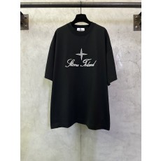 스톤아일랜드 로고 자수 반팔 티셔츠 001-173559