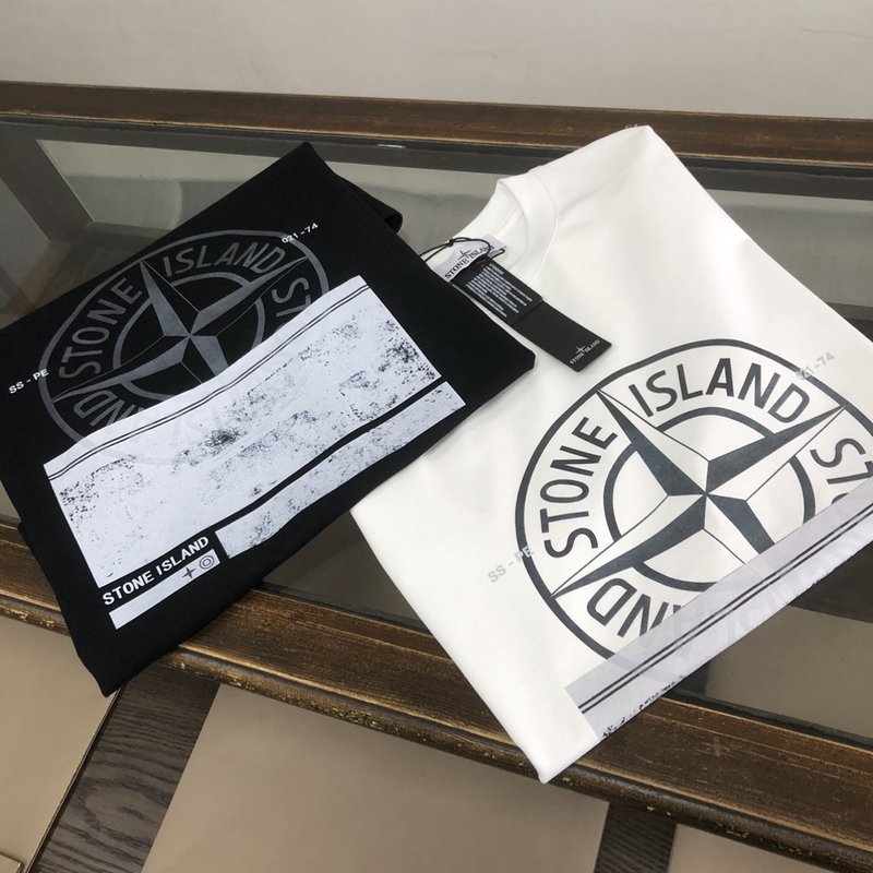 스톤아일랜드 면 소재 커플 반팔 티셔츠 001-173610