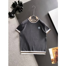 스톤아일랜드 남성 컬러블록 니트 반팔 티셔츠 001-173665