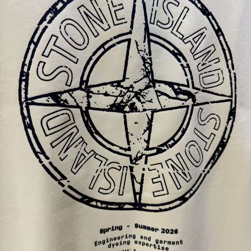 스톤아일랜드 커스텀 순면 로고 프린트 반팔 티셔츠 001-173673