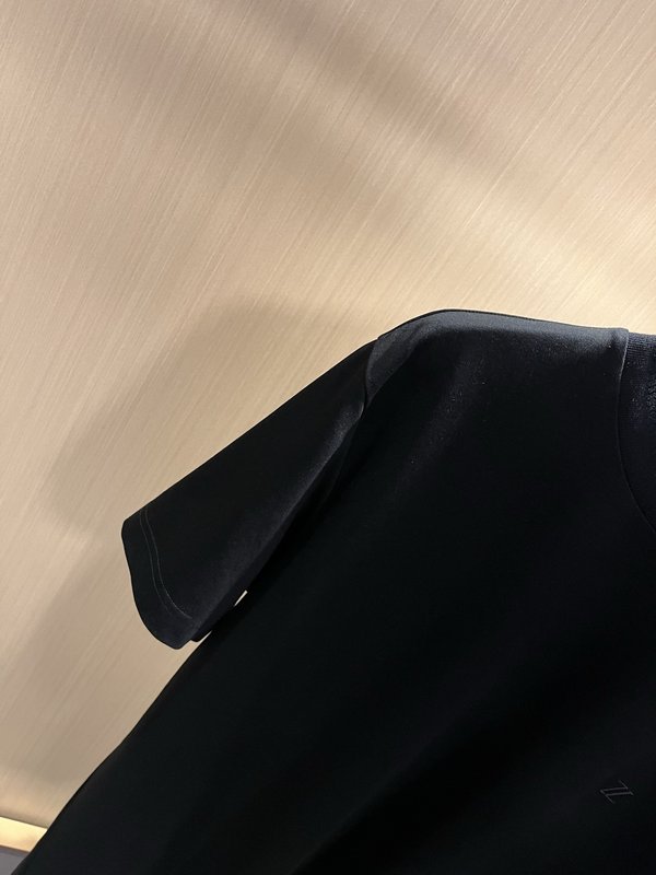 제냐 남성 봄여름 순면 자수 반팔 티셔츠 001-173778
