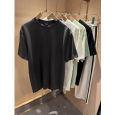 제냐 남성용 봄여름 순면 자수 반팔 티셔츠 001-173779