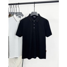 제냐 실크 혼방 반팔 폴로 셔츠 001-173815
