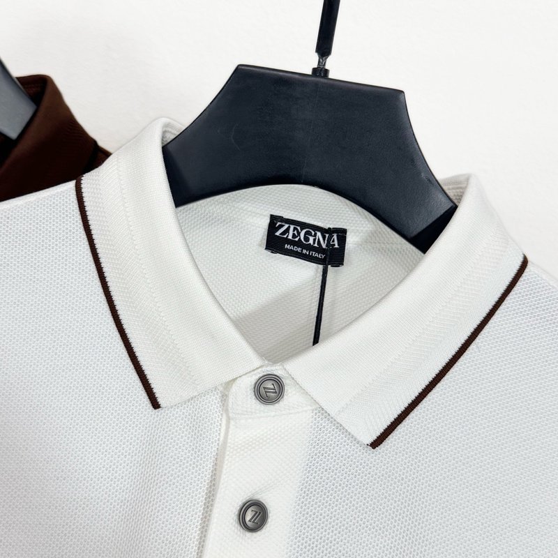 제냐 실크 혼방 반팔 폴로 셔츠 001-173816