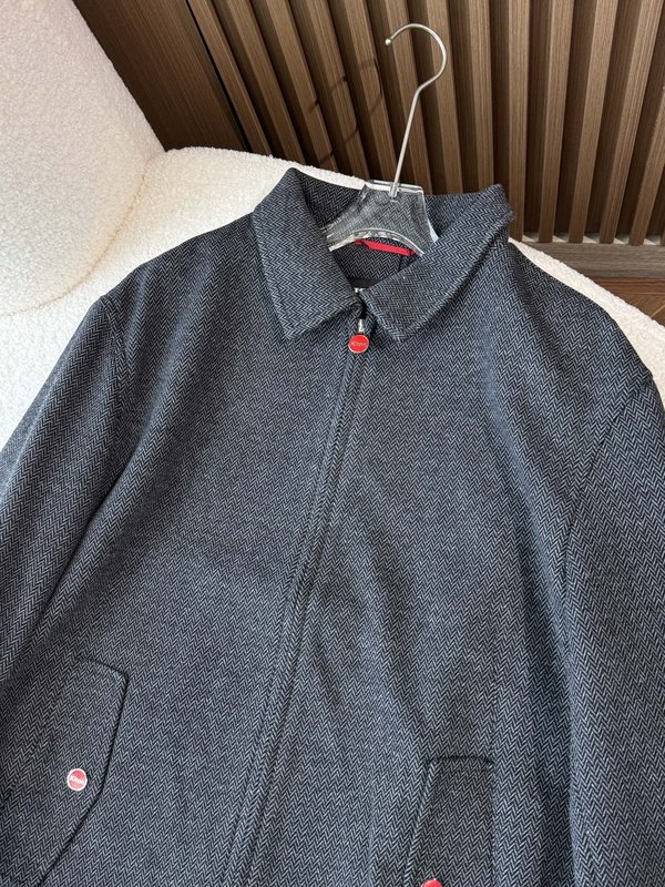 Kiton 가을 겨울 헤링본 텍스처 비즈니스 캐주얼 자 001-173843