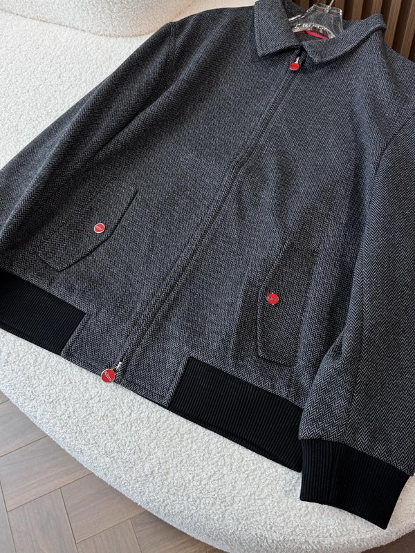 Kiton 가을 겨울 헤링본 텍스처 비즈니스 캐주얼 자 001-173843