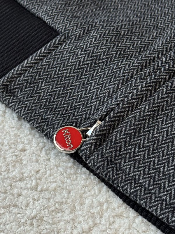 Kiton 가을 겨울 헤링본 텍스처 비즈니스 캐주얼 자 001-173843