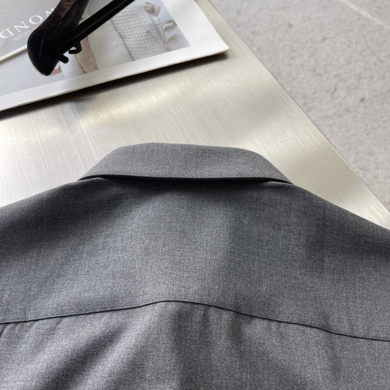 Kiton 남성 텐셀 코튼 칼라 롱슬리브 셔츠 001-173847