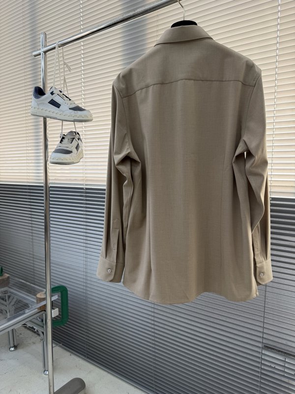 Kiton 남성 텐셀 코튼 라펠 긴팔 셔츠 001-173848