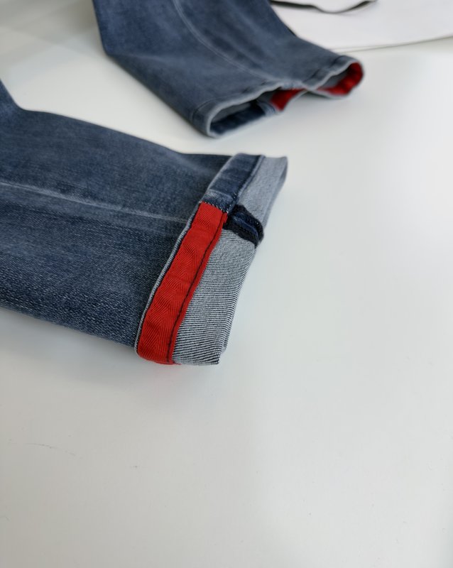 Kiton 남성 블루 워시 스트레이트 진 001-173850