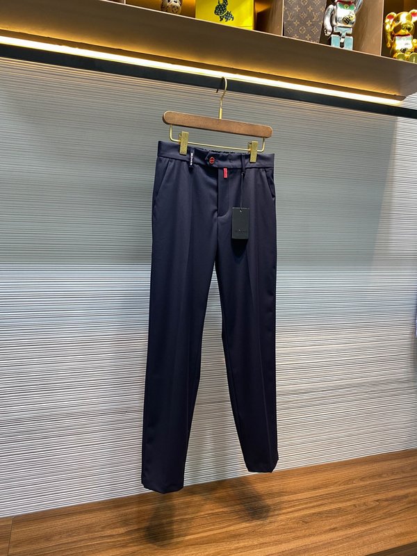 Kiton 남성 네이비 울 혼방 캐주얼 정장 바지 001-173852