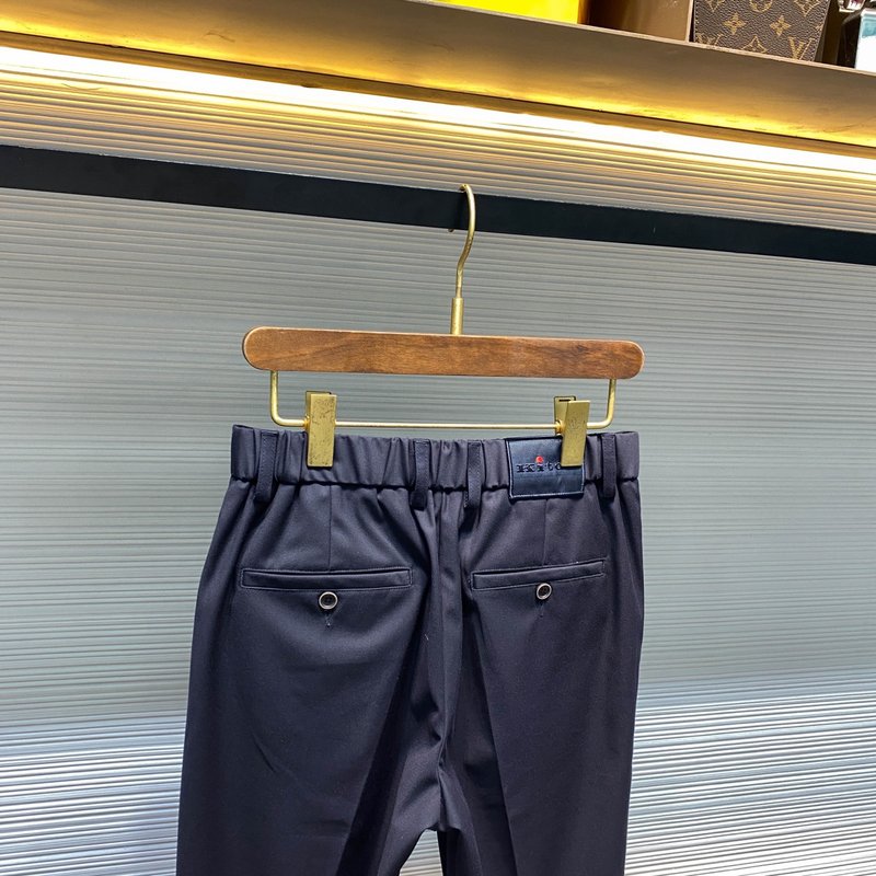 Kiton 남성 네이비 울 혼방 캐주얼 정장 바지 001-173852