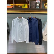 Kiton 고밀도 사면 코튼 라펠 긴팔 셔츠 001-173862